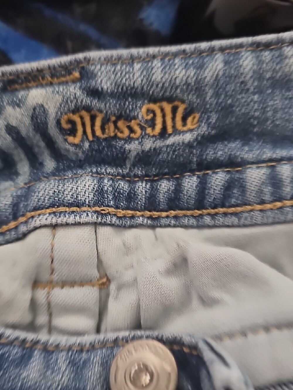 Miss Me Light Blue Distressed Boot Cut Jeans with Embellished Back Pockets - Picture 5 of 8